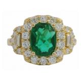 Oval 3.50 ct Emerald & Diamond Ring Oval 3.50 ct Emerald & Diamond Ring