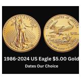 1986-2024 American Eagle $5.00 Gold Coin 1986-2024 American Eagle $5.00 Gold Coin