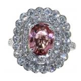 14kt Gold 2.85 ct Pink Tourmaline & Diamond Ring 14kt Gold 2.85 ct Pink Tourmaline & Diamond Ring