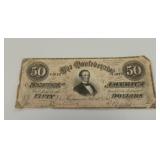 1864 $50 Confederate States Bank Note 1864 $50 Confederate States Bank Note