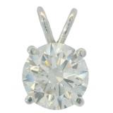 14kt Gold Round 2.00 ct Lab  Diamond Pendant 14kt Gold Round 2.00 ct Lab  Diamond Pendant