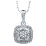 Cushion Cut Natural Diamond Necklace Cushion Cut Natural Diamond Necklace