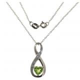 Genuine Peridot & Diamond Infinity Necklace Genuine Peridot & Diamond Infinity Necklace