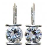 Brilliant 4.00 ct White Sapphire Hoop Earrings Brilliant 4.00 ct White Sapphire Hoop Earrings