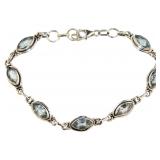 Vintage Style Natural Sky Blue Topaz Bracelet Vintage Style Natural Sky Blue Topaz Bracelet