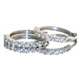 Brilliant 3.00 ct White Sapphire Hoop Earrings Brilliant 3.00 ct White Sapphire Hoop Earrings