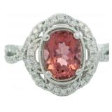 14k Gold 1.68 ct Natural Tourmaline & Diamond Ring 14k Gold 1.68 ct Natural Tourmaline & Diamond Ring