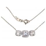 Cushion Cut 2.50 ct White Sapphire Necklace Cushion Cut 2.50 ct White Sapphire Necklace