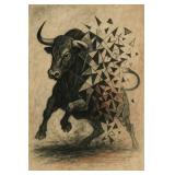 Geometric Bull Emerge Limited Edition by BEYONDALI Geometric Bull Emerge Limited Edition by BEYONDALI