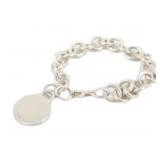 TIFFANY SILVER ROUND TAG BRACELET TIFFANY SILVER ROUND TAG BRACELET