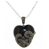 Oxidized Large Macrasite & Black Onyx Pendant Oxidized Large Macrasite & Black Onyx Pendant