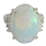 Platinum 5.59ct Natural Opal & Diamond Ring Platinum 5.59ct Natural Opal & Diamond Ring