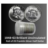 1948-63 Uncirculated Franklin Silver Half Dollar 1948-63 Uncirculated Franklin Silver Half Dollar