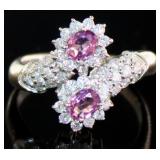 Platinum 1.17 ct Pink Sapphire & VS Diamond Ring
