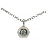 Round Brilliant VS Diamond Bezel Set Necklace