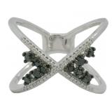 10kt Gold Black & White Natural Diamond Ring