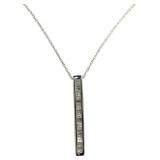 10kt Gold .20 ct Baguette Diamond 18" Necklace