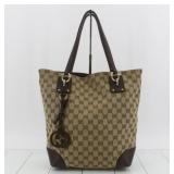 Gucci GG Canvas Leather Tote Bag