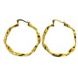 XL Yellow Toned Hoop Earrings