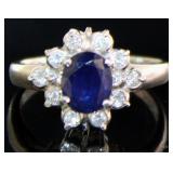 Platinum 1.56 ct Natural Sapphire & Diamond Ring