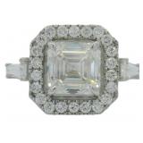 14kt Gold 5.55 ct Asscher Cut Lab Diamond Ring