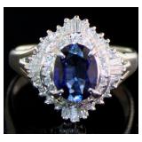 Platinum 2.19 ct Sapphire & VS Diamond Ring