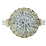 14kt Gold 6.07 ct Round Cut Lab Diamond Ring