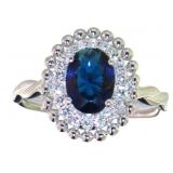 Oval 1.25 ct Sapphire & Diamond Ring