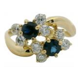 18kt Gold 1.25 ct Natural Sapphire & Diamond Ring