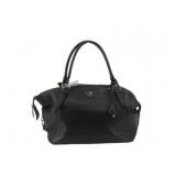 PRADA Black Leather Designer Tote Bag