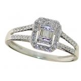 10kt Gold Emerald Cut 1/2 ct Diamond Ring