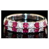 Platinum 1.33 ct Natural Ruby & Diamond Ring