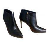 Gucci Black Leather Heeled Boots Sz 37