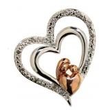 Madonna & Child Two Tone Diamond Pendant