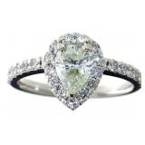 14kt Gold 1.67 ct Pear Cut Diamond Ring