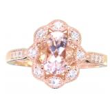 Oval 1.75 ct Morganite & Diamond Ring