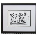 DJ Dog Framed Giclee by Keith Harring