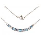 Elegant Aquamarine Designer Bar Necklace