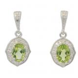 Genuine 2.40 ct Green Peridot Drop Earrings