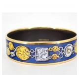 Hermes Blue Enamel Bangle
