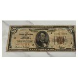1929 $5 Federal Reserve Bank Note
