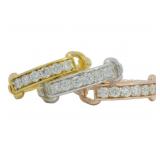 3 pc Rose-White-Yellow 1.00 ct Diamond Stack Set