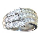 Platinum 1.75 ct Natural Brilliant Diamond Ring