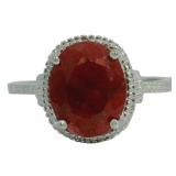 Oval 3.80 ct Natural Ruby & Diamond Ring