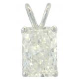 14k Gold Radiant Cut 2.03 ct Lab Diamond Pendant