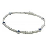 Brilliant 2.45 ct Sapphire & VS Diamond Bracelet