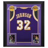 Autographed Magic Johnson Custom Framed Jersey