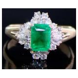 Platinum 1.96 ct Natural Emerald & VS Diamond Ring