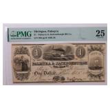 1838 Michigan $1 Obsolete Currency