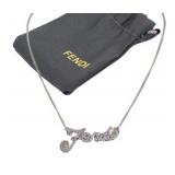 Fendi Silver Diamond Name Necklace